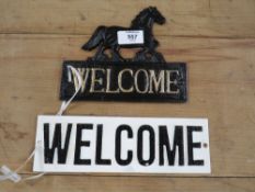 ***TWO WELCOME SIGNS**