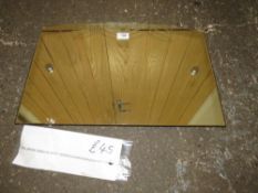 A 1950'S FRENCH ENGRAVED SHAPED MIRROR 36 X 54 CM