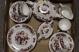 A TRAY OF AYNSLEY BIRD OF PARADISE TEAWARE ETC