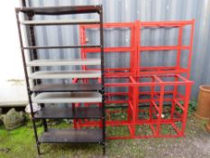 A QUANTITY OF ASSORTED METAL SHELVING