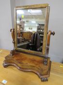 AN ANTIQUE MAHOGANY DRESSING MIRROR