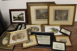 A COLLECTION OF FRAMED AND GLAZED PICTURES, PRINTS AND ENGRAVINGS