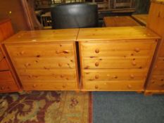 A PAIR OF MODERN HONEY PINE FOUR DRAWER CHESTS W-80 CM (2)