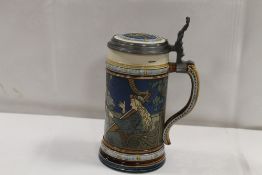 AN ANTIQUE METTLACH STEIN