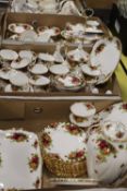 THREE TRAYS OF ROYAL ALBERT OLD COUNTRY ROSES