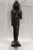 A LARGE EGYPTIAN HIEROGLYPHIC STYLE STATUE - OBVIOUS DAMAGE TO ARM
