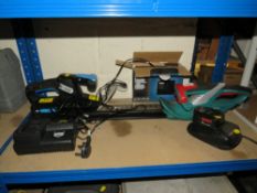 A BOSCH ELECTRIC HEDGE TRIMMER WITH CHARGER AND A MAC ALLISTER EXAMPLE WITH CHARGER - HOUSE