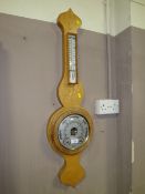 A LIGHT OAK 'DAMASTER' BAROMETER