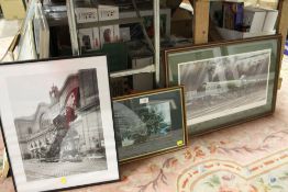 THREE FRAMED AND GLAZED STEAM RAILWAY PICTURES