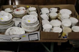 TWO TRAYS OF CERAMICS TO INCLUDE PARAGON AND TUSCAN EXAMPLES