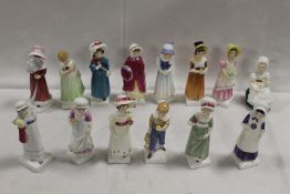 A COLLECTION OF FOURTEEN ROYAL DOULTON KATE GREENAWAY COLLECTION FIGURINES