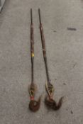 A PAIR OF AFRICAN STYLE SPEARS