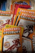 A BOX OF VINTAGE SPEEDWAY PROGRAMMES CIRCA 1970S ETC