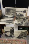 A COLLECTION OF VINTAGE BLACK AND WHITE ENLARGED PHOTOGRAPHS OF SOUTH AMERICAN SCENES, A/F