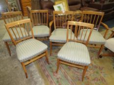 A SET OF SIX RETRO DINING CHAIRS ( 4+2 )