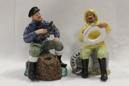 A ROYAL DOULTON FIGURINE 'THE LOBSTER MAN' HN2317 TOGETHER WITH 'THE BOATMAN' - WITH EXTENSIVE
