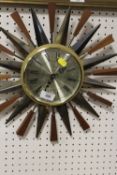 A VINTAGE PAICO SUNBURST CLOCK
