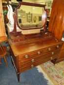 AN EDWARDIAN MAHOGANY INLAID DRESSING TABLE