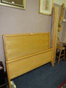 A MODERN OAK DOUBLE BED FRAME