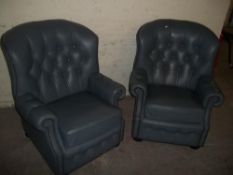 TWO LEATHER ARMCHAIRS