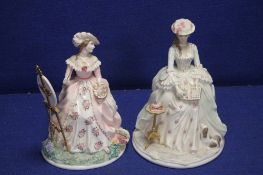 TWO ROYAL WORCESTER FIGURINES 'POETRY' AND 'PAINTING'