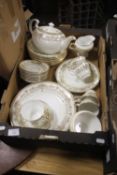 A TRAY OF AYNSLEY HENLEY TEA AND DINNERWARE (TRAY NOT INCLUDED)