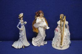 A ROYAL WORCESTER FIGURINE 'MUSIC A/F' TOGETHER WITH 2 OTHER FIGUIRINESConditionReport:THE