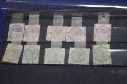 A COLLECTION OF STAMPS GREAT BRITAIN S.G 187/96 1883 LILAC AND GREEN SET GOOD TO FINE MINT S.G