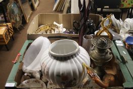 TWO TRAYS OF ASSORTED CERAMICS (TRAYS NOT INCLUDED)