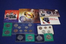 A COLLECTION OF ASSORTED COINS TO INCLUDE SHILLINGS, LORD OF THE RINGS ETC