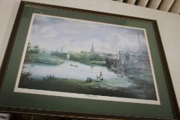 A FRAMED AND GLAZED PRINT TITLED 