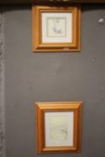 TWO FRAMED WINNIE THE POOH SKETCHES