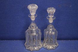 TWO CUT GLASS DECANTERS