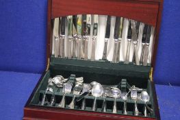 A CASED CANTEEN OF CUTLERY (STAINLESS STEEL)