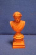 A 19TH CENTURY TITLE CLAY BUST OF A MAN, POSSIBLY LLOYD GEORGE H 37 CM