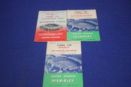 LEICESTER V TOTTENHAM CUP FINAL PROGRAMME 1961 TOGETHER WITH A BURNLEY V TOTTENHAM CUP FINAL
