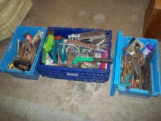 THREE BOXES OF ASSORTED TOOLS ETC