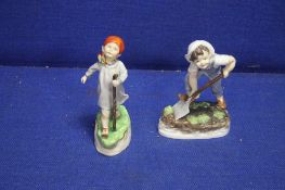 TWO ROYAL WORCESTER FIGURES 'SATURDAYS CHILD WORKS HARD FOR A LIVING' AND 'THURSDAYS CHILD HAS FAR