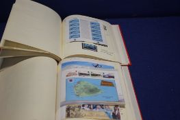 TWO ALBUMS OF STAMPS ASCEMSION JUBILEE KG6 RSW1956 SET 1963 SET THEN APPARENTLY COMPLETE TO 2008