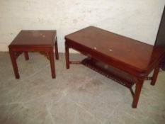 A MODERN COFEE TABLE AND A MATCHED LAMP