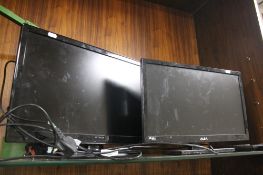 A 22 INCH HITACHI TV TOGETHER WITH A 19 INCH ALBA TV