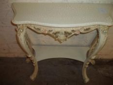 A MODERN ITALIAN STYLE DEMI LUNE TABLE