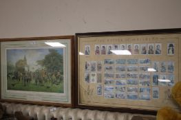 A FRAMED AND GLAZED PRINT TILED 