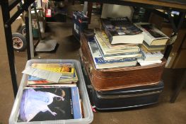 THREE TRAYS OF BOOKS, MAGAZINES ETC (TRAYS NOT INCLUDED)