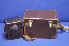 TWO ANTIQUE LEATHER CAMERA CASES