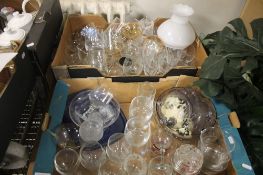TWO TRAYS OF ASSORTED GLASSWARE (TRAYS NOT INCLUDED)