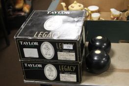 TWO BOXED SETS OF TAYLOR BOWLS