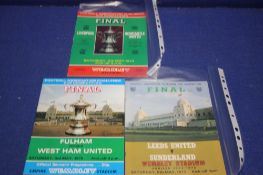 A 1973 LEEDS UNITED V SUNDERLAND CUP FINAL PROGRAMME TOGETHER WITH A LIVERPOOL V NEWCASTLE 1974