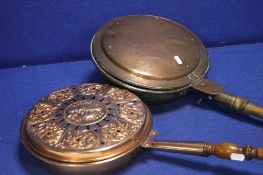 TWO COPPER WARMING PANS