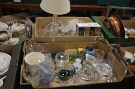 TWO TRAYS OF ASSORTED GLASSWARE (TRAYS NOT INCLUDED)